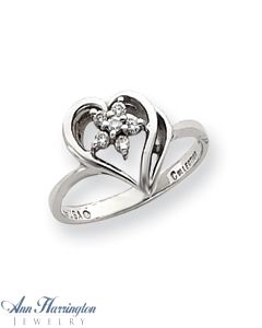 14k White or Yellow Gold .12 ct tw Diamond Heart Ring