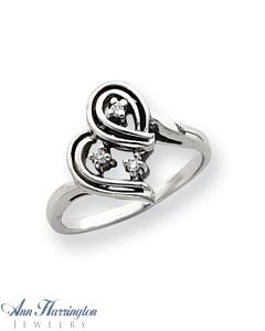 14k White or Yellow Gold .24 ct tw Diamond Heart Ring
