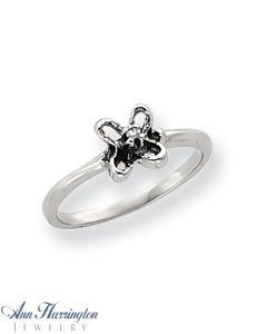 14k White Gold .02 ct Diamond Ring