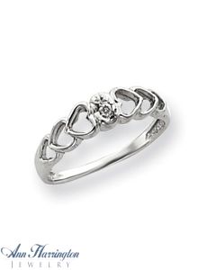 14k White or Yellow Gold .02 ct Diamond Heart Ring