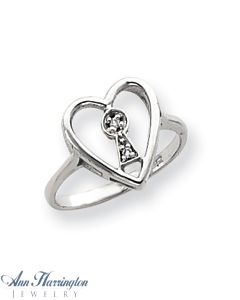 14k White or Yellow Gold .02 ct tw Diamond Heart Ring