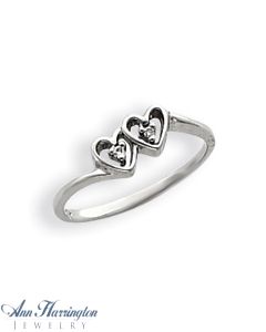 14k White or Yellow Gold .02 ct Diamond Heart Ring