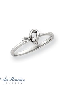 14k White or Yellow Gold .02 ct Diamond Heart Ring