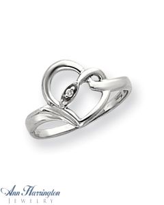 14k White or Yellow Gold .01 ct Diamond Heart Ring