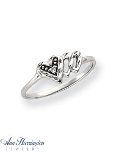 14k White or Yellow Gold .01 ct Diamond Heart Ring