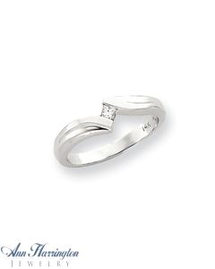 14k White or Yellow Gold .07 ct Princess Cut Diamond Promise Ring