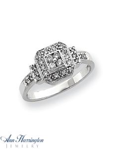 14k White Gold .25 ct tw Diamond Antique Style Ring