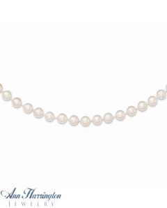 14k Yellow Gold 6-7 mm White Akoya Saltwater Cultured Pearl Strand Necklace