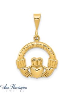 14k Yellow Gold I Love You Claddagh Pendant