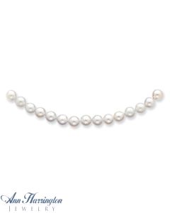14k Yellow Gold 7-8 mm White Akoya Saltwater Cultured Pearl Strand Necklace