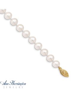 14k Yellow Gold 7-8 mm White Freshwater Cultured Pearl Strand Necklace