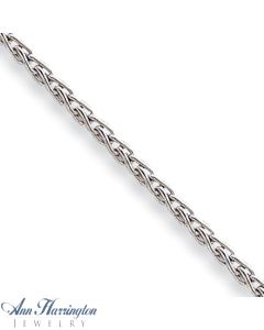 14k White or Yellow Gold 3 mm Round Wheat Chain
