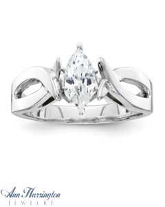 14k White or Yellow Gold Cathedral Ring Mounting, 7662