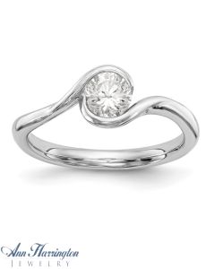 14k White or Yellow Gold Solitaire Engagement Ring, 5 mm (For 1/2 ct) Setting