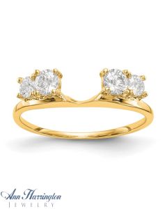 14k Yellow or White Gold 1/2 ct tw 4 Stone Diamond Ring Wrap