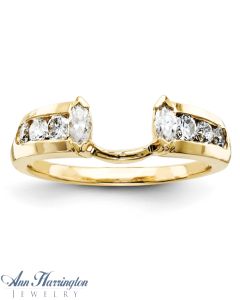 14k Yellow Gold 1/2 ct tw Marquise and Round Diamond Ring Wrap, 8178111