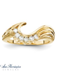 14k Yellow Gold 1/4 ct tw Diamond Swirl Ring Wrap, 819111