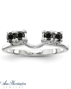 14k White Gold 1/5 ct tw Black Diamond Ring Wrap, 8240B