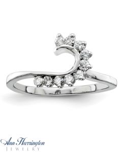 14k White, Yellow, Rose Gold or Platinum 1/4 ct tw Diamond Swirl Ring Wrap