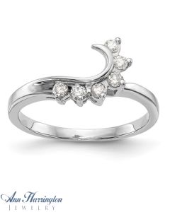 14k White or Yellow Gold 1/6 ct tw Diamond Swirl Ring Wrap
