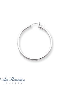 14k White or Yellow Gold 2 mm x 35 mm Round Hoop Earrings