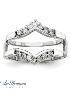 14k White or Yellow Gold 3/8 ct tw Diamond Chevron Ring Guard, 826011