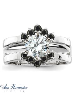 14k White or Yellow Gold 3/8 ct tw Black Diamond Ring Guard, 8265B