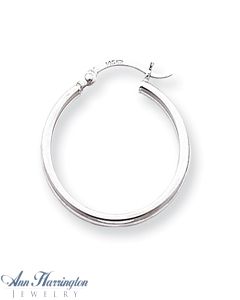 14k White or Yellow Gold 2 mm x 25 mm Round Hoop Earrings