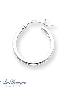14k White or Yellow Gold 2 mm x 20 mm Round Hoop Earrings