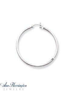 14k White or Yellow Gold 2 mm x 45 mm Round Hoop Earrings
