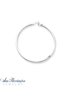 14k White or Yellow Gold 2 mm x 55 mm Round Hoop Earrings
