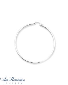 14k White or Yellow Gold 2 mm x 65 mm Round Hoop Earrings