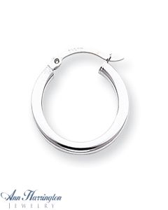 14k White or Yellow Gold 2.5 mm x 20 mm Round Hoop Earrings
