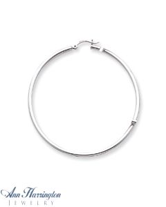 14k White or Yellow Gold 2.5 mm x 65 mm Round Hoop Earrings
