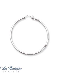 14k White or Yellow Gold 2.5 mm x 60 mm Round Hoop Earrings