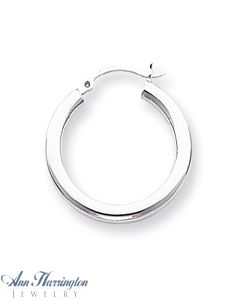 14k White or Yellow Gold 3 mm x 25 mm Round Hoop Earrings