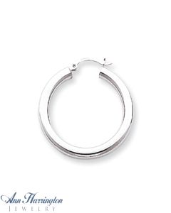 14k White or Yellow Gold 4 mm x 35 mm Round Tube Hoop Earrings