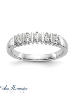 14k White Gold .50 ct tw 5 Stone Diamond Anniversary Band