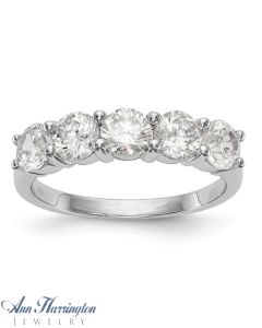 14k White Gold 1.65 ct tw 5 Stone Diamond Anniversary Band