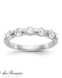 14k White or Yellow Gold 3/4 ct tw 5 Stone Diamond Anniversary Band, 902711