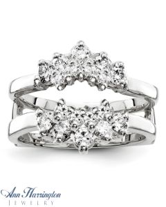 14k White, Yellow, Rose Gold or Platinum 1 ct tw Diamond Cluster Ring Guard