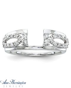 14k White or Yellow Gold .33 ct tw Diamond Antique Style Ring Enhancer, 985311