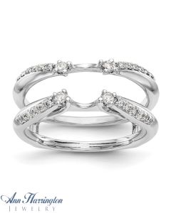 14k White Gold 1/4 ct tw Diamond Ring Guard