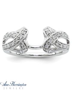 14k White or Yellow Gold 1/5 ct tw Diamond Antique Style Ring Enhancer, 985511