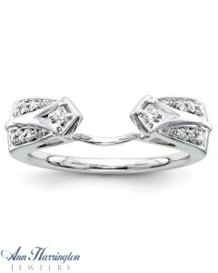 14k White or Yellow Gold .15 ct tw Diamond Antique Style Ring Enhancer, 985811