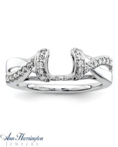 14k White or Yellow Gold .20 ct tw Diamond Antique Style Ring Enhancer, 985911