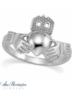14k White or Yellow Gold 12x14 mm Ladies Claddagh Ring