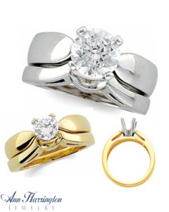 14k White or Yellow Gold Engagement Ring 3.4-8.2 mm Setting
