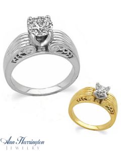 14k White or Yellow Gold Engagement Ring Mounting