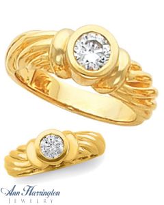 14k Yellow or White Gold Bezel Ring 4.4-6.5 mm Setting
